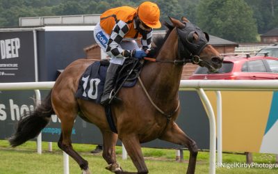 Tom Scudamore wins the Jump Jockeys Nunthorpe at York