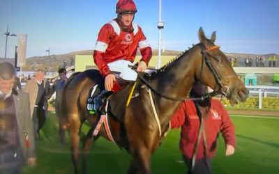 Sam Twiston-Davies wins the Greatwood Handicap Hurdle at Cheltenham