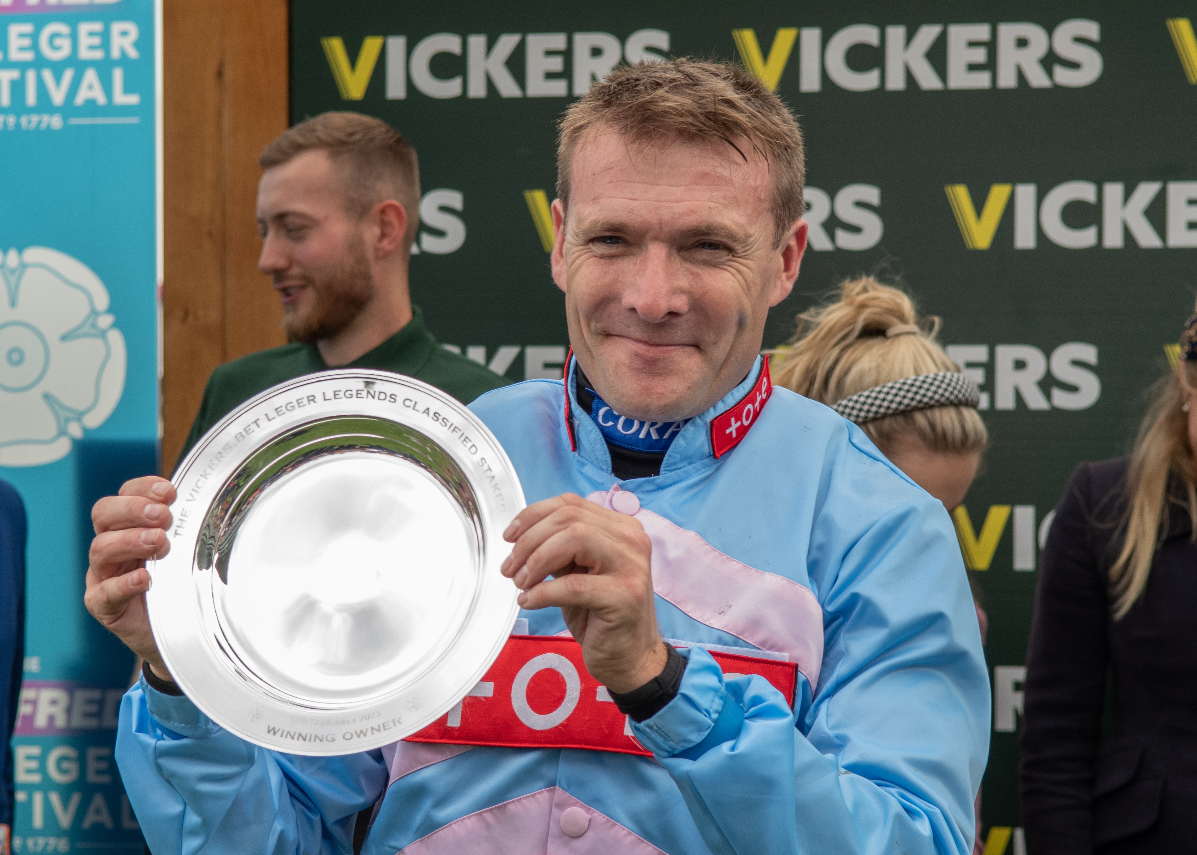 Tom Scudamore wins the St Leger Legends Race at Doncaster