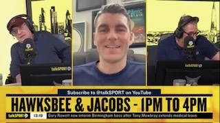 Sam Vokes guest appears on the Hawksbee & Jacobs Show